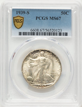 1939-S 50C Walking Liberty Half Dollar PCGS MS67