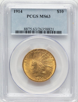 1914 $10 Indian Eagle PCGS MS63