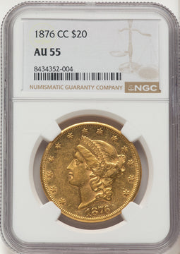 1876-CC $20 Liberty Double Eagle NGC AU55
