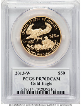 2013-W Proof Gold Eagle 1 oz Philip Diehl PCGS PR70