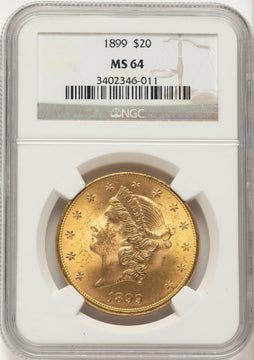 1899 $20 Brown Label Liberty Double Eagle NGC MS64 1899 $20 Brown Label Liberty Double Eagle NGC MS64
