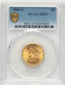 1900-S $5 Liberty Half Eagle PCGS MS67