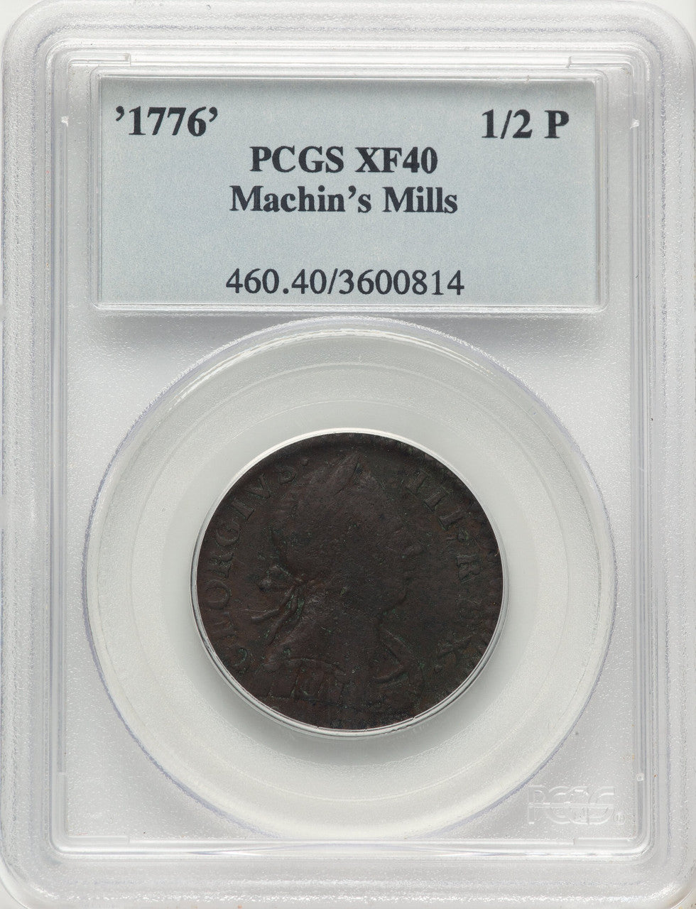 1776 Machin's Mills Halfpenny BN Colonials PCGS XF40 | LCR Coin