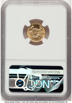 1990 Gold Eagle 1/10 oz Miley Frost NGC MS70