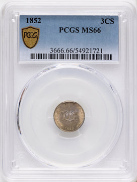 1852 3CS Three Cent Silver PCGS MS66 1852 3CS Three Cent Silver PCGS MS66
