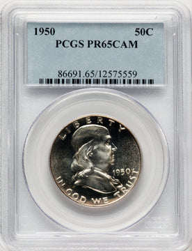 1950 50C CA Proof Franklin Half Dollar PCGS PR65