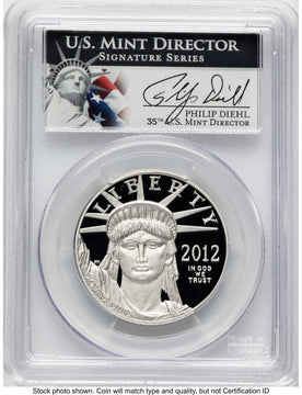 2012-W Proof Platinum Eagle 1 oz Philip Diehl PCGS PR70