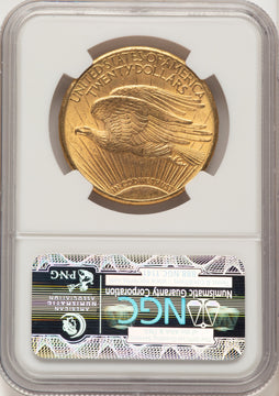 1911-D $20 Brown Label Saint-Gaudens Double Eagle NGC MS65+