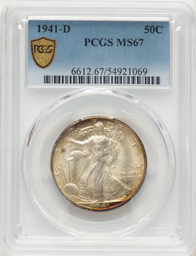 1941-D 50C Walking Liberty Half Dollar PCGS MS67