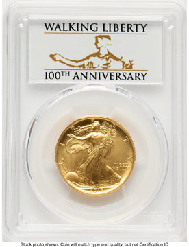 2016-W 50C Walking Liberty 100th Anniversary Gold Centennial FS 100th Anniversary PCGS MS70