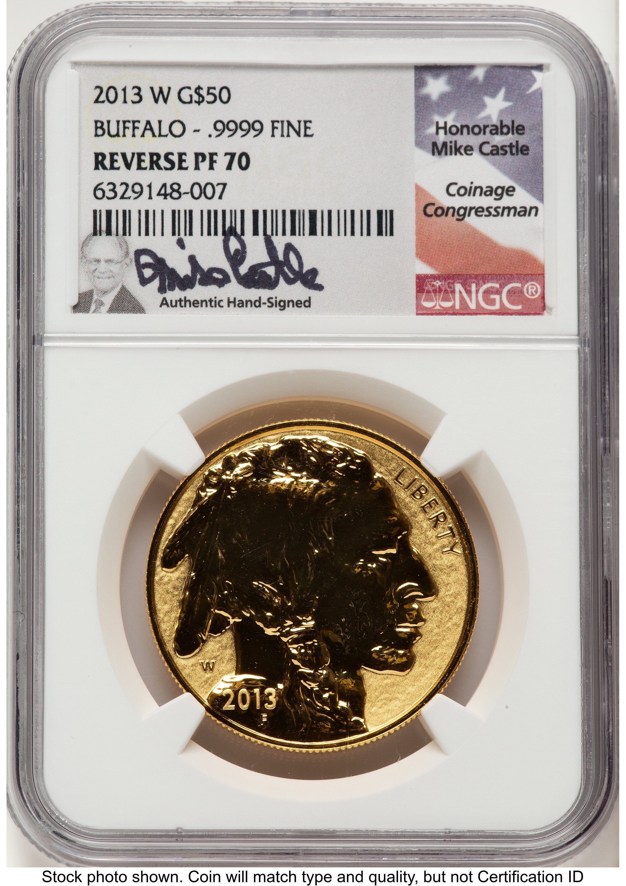 2013-W Reverse Proof Gold Buffalo 1 oz Mike Castle NGC PF70 | LCR Coin
