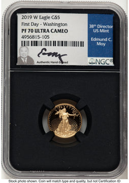 2019-W Proof Gold Eagle 1/10 oz FDI Washington NGC PF70 Ed Moy