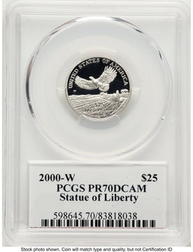 2000-W Proof Platinum Eagle 1/4 oz PCGS PR70 Ed Moy