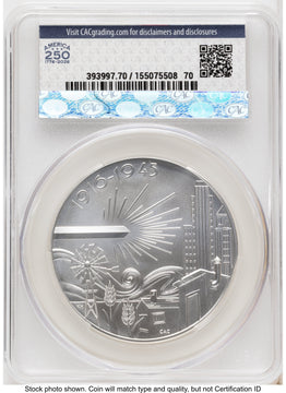 2026 Best of the Mint 1916 Mercury Silver Medal 1 oz First Day of Delivery America 250 Flag Label CACG MS70 2026 Best of the Mint 1916 Mercury Silver Medal 1 oz First Day of Delivery America 250 Flag Label CACG MS70