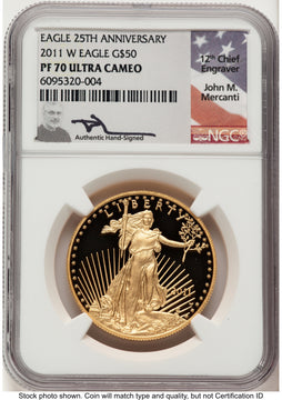 2011-W Proof Gold Eagle 1 oz John NGC PF70 Mercanti