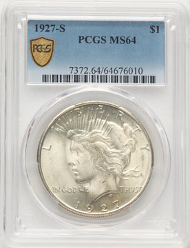 1927-S Peace Dollar PCGS MS64 1927-S Peace Dollar PCGS MS64