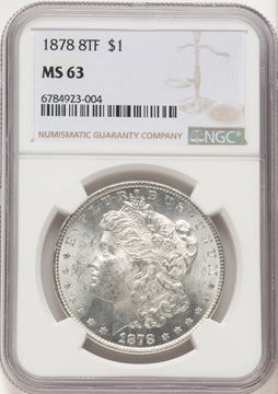 1878 8TF $1 VAM 12 Notched Star Morgan Dollar NGC MS63