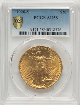 1920-S $20 Saint-Gaudens Double Eagle PCGS AU58