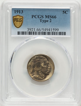 1913 Type Two Buffalo Nickel PCGS MS66 1913 Type Two Buffalo Nickel PCGS MS66