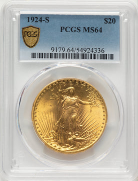 1924-S $20 Saint-Gaudens Double Eagle PCGS MS64