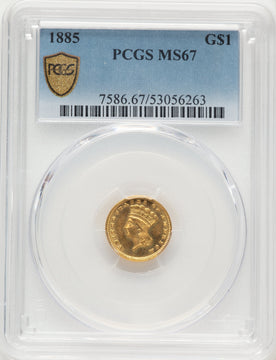 1885 G$1 Gold Dollar PCGS MS67 1885 G$1 Gold Dollar PCGS MS67