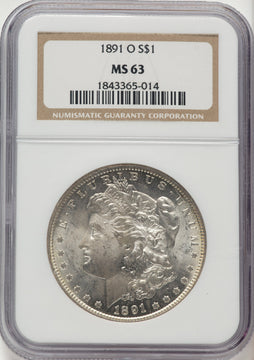 1891-O Morgan Dollar NGC MS63