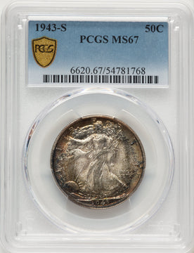 1943-S 50C Walking Liberty Half Dollar PCGS MS67