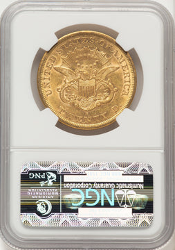 1863-S $20 Brown Label Liberty Double Eagle NGC AU53 1863-S $20 Brown Label Liberty Double Eagle NGC AU53
