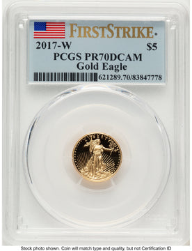 2017-W Proof Gold Eagle 1/10 oz FS Flag PCGS PR70 2017-W Proof Gold Eagle 1/10 oz FS Flag PCGS PR70