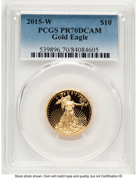 2015-W Proof Gold Eagle 1/4 oz Blue Gradient PCGS PR70 2015-W Proof Gold Eagle 1/4 oz Blue Gradient PCGS PR70