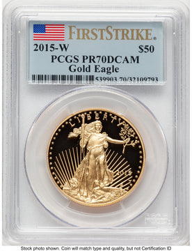 2015-W Proof Gold Eagle 1 oz FS Flag PCGS PR70 2015-W Proof Gold Eagle 1 oz FS Flag PCGS PR70