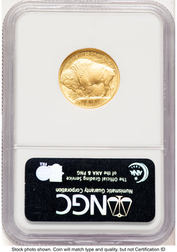 2008-W Burnished Gold Buffalo 1/4 oz ER Blue NGC MS70