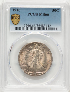 1916 50C Walking Liberty Half Dollar PCGS MS66 1916 50C Walking Liberty Half Dollar PCGS MS66