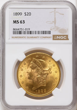 1899 $20 Liberty Double Eagle NGC MS63 1899 $20 Liberty Double Eagle NGC MS63