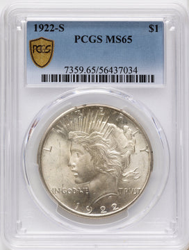 1922-S Peace Dollar PCGS MS65 1922-S Peace Dollar PCGS MS65