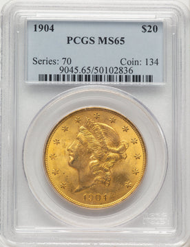 1904 $20 Liberty Liberty Double Eagle PCGS MS65 1904 $20 Liberty Liberty Double Eagle PCGS MS65