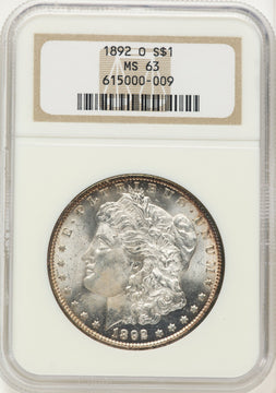 1892-O Morgan Dollar NGC MS63