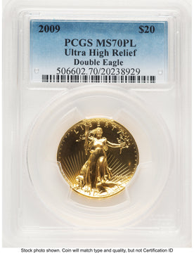2009 G$20 Ultra High Relief PL Blue Gradient PCGS MS70 2009 G$20 Ultra High Relief PL Blue Gradient PCGS MS70