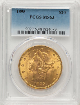 1895 $20 Blue Gradient Liberty Double Eagle PCGS MS63 1895 $20 Blue Gradient Liberty Double Eagle PCGS MS63