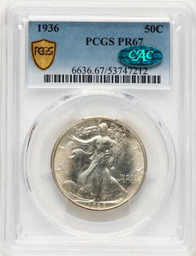 1936 50C CAC Proof Walking Liberty Half Dollar PCGS PR67 1936 50C CAC Proof Walking Liberty Half Dollar PCGS PR67