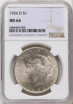 1926-D Peace Dollar NGC MS64 1926-D Peace Dollar NGC MS64