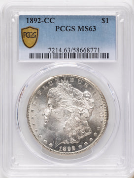 1892-CC Morgan Dollar PCGS MS63 1892-CC Morgan Dollar PCGS MS63