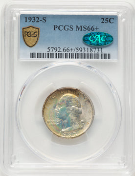 1932-S 25C CAC Washington Quarter PCGS MS66+ 1932-S 25C CAC Washington Quarter PCGS MS66+