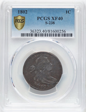 1802 1C S-238 Large Cent PCGS XF40 1802 1C S-238 Large Cent PCGS XF40