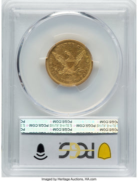 1843-O $5 Small Letters Liberty Half Eagle PCGS AU50