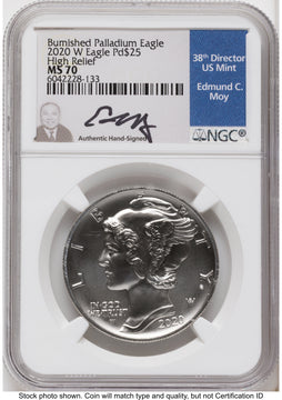 2020-W Palladium Eagle 1 oz Burnished NGC MS70 Ed Moy 2020-W Palladium Eagle 1 oz Burnished NGC MS70 Ed Moy