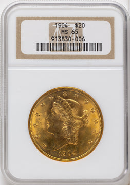 1904 $20 Liberty Liberty Double Eagle NGC MS65 1904 $20 Liberty Liberty Double Eagle NGC MS65