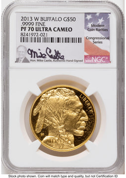 2013-W Proof Gold Buffalo 1 oz Mike Castle NGC PF70 2013-W Proof Gold Buffalo 1 oz Mike Castle NGC PF70