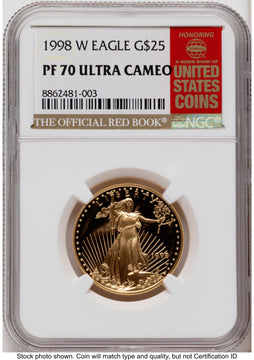 1998-W Proof Gold Eagle 1/2 oz Red Book NGC PF70 1998-W Proof Gold Eagle 1/2 oz Red Book NGC PF70