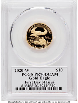 2020-W Proof Gold Eagle 1/4 oz FDI John Dannreuther PCGS PR70 2020-W Proof Gold Eagle 1/4 oz FDI John Dannreuther PCGS PR70